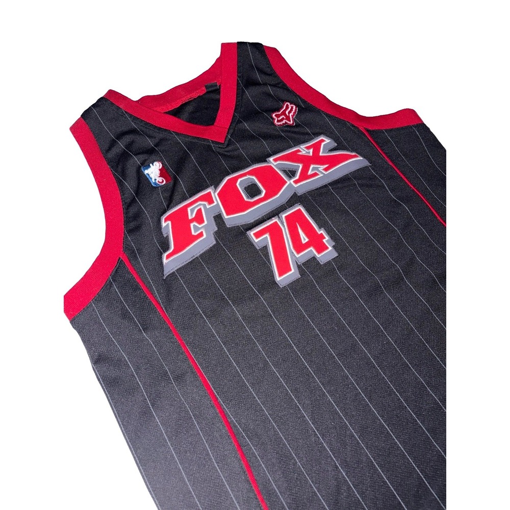 Vtg Fox Racing motocross basketball Black/ Red jersey Size Medium